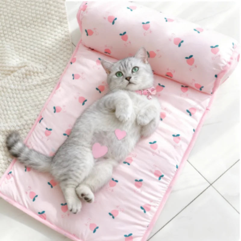 Cooling Dog Mat Summer Pad Breathable Pet Bed Sofa Washable Blanket for Small Medium Large Dogs And Cats